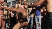 Folsom Street showcase with a helpless bound hunk