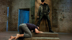 Bald male endures gay fetishes in ruthless maledom