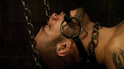 Chained male lets his horny master fool around in the kinkiest perversions