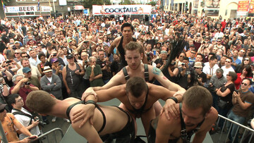 Group sex in public with naughty gay lovers avid for unique fetishes