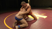 Muscular DILFs go nuts mixing the wrestling with the anal perversions