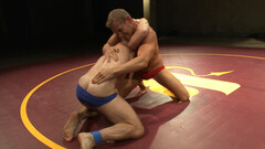 Muscular DILFs go nuts mixing the wrestling with the anal perversions