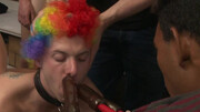 Party boys swap the same guy during extreme anal gangbang