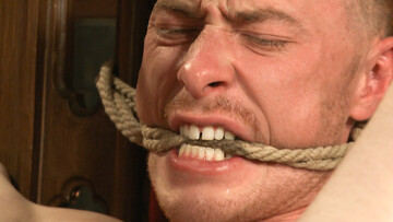 Submissive male sucks his master's cock and endures ruthless bondage kinks