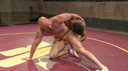 Lubed men fulfill one another's anal desires in crazy wrestling fetish