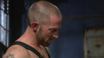 Tied up blonde male lets his master fulfill all his desires