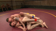 Muscular men wrestle and try ass fucking in a kinky duo