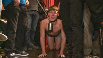 Submissive boy lets all these men tear his ass apart in gangbang kinks