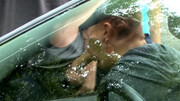 Drive-by blowjob leads to a full-on cruising threesome