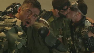 Army men pose hot on erotic group fuck