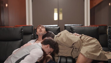 Appealing guys push the limits of their big dicks in a charming threesome