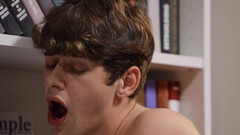 Twink gets a rimjob so deep he speaks in tongues