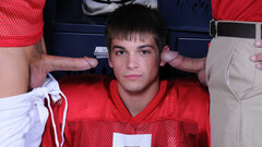 Appealing lovers smash cock at the locker room in surreal anal threesome