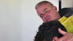 Brunette boy lets stepdad push the dick in his holes for a supreme orgasm