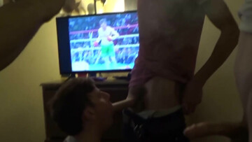 Dudes watch manly sports and fuck gay ass as well
